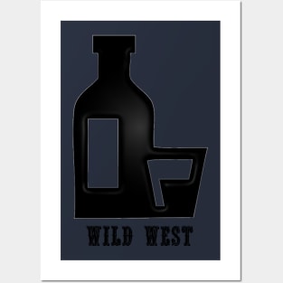 Western Era - Wild West Whiskey Bottle and Glass Posters and Art